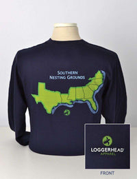 Southern Nesting Grounds Long-Sleeve Tee in Navy by Loggerhead Apparel - Country Club Prep
