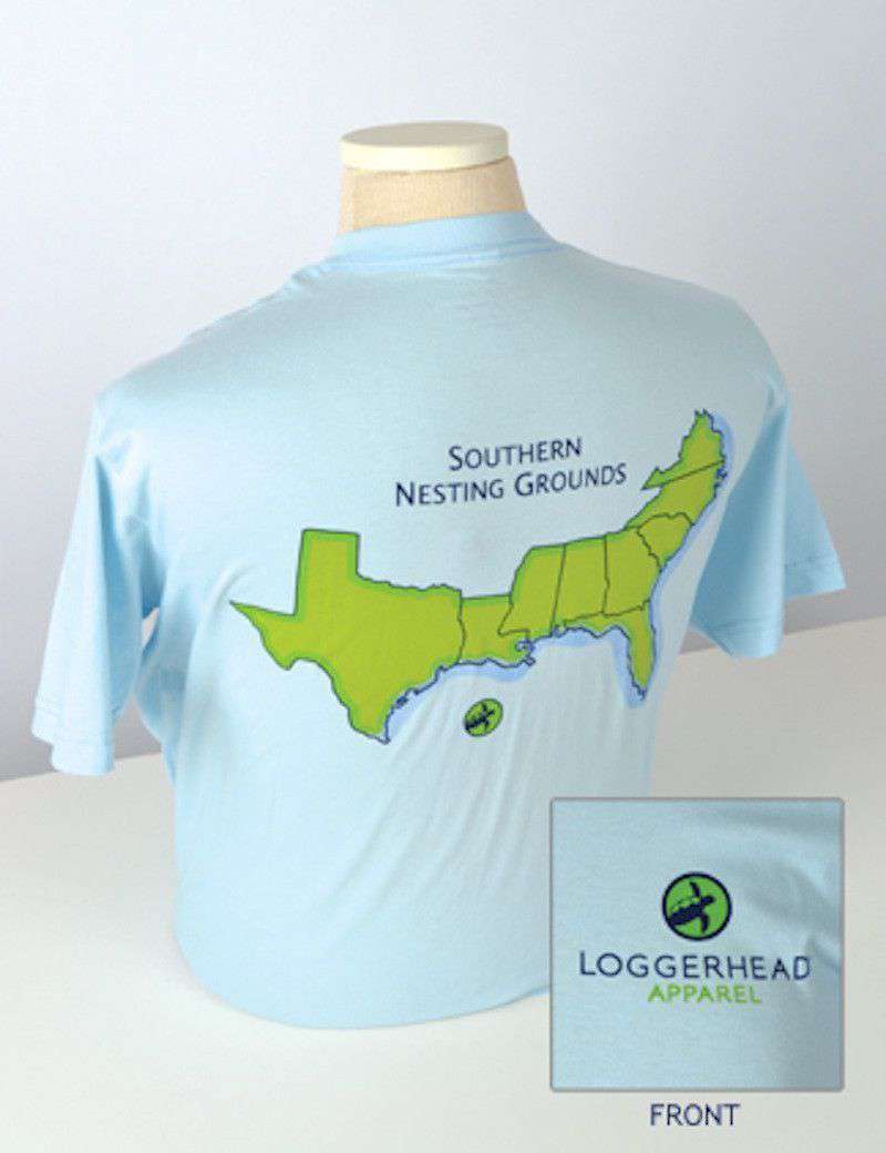 Southern Nesting Grounds Tee in Sky Blue by Loggerhead Apparel - Country Club Prep