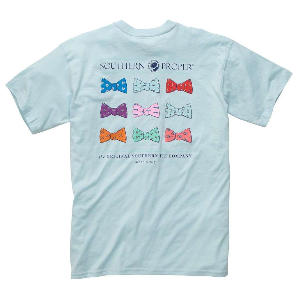 Southern Proper Bow Tie Tee in Aqua by Southern Proper - Country Club Prep