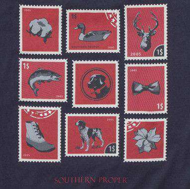 Southern Stamp Tee in Navy by Southern Proper - Country Club Prep