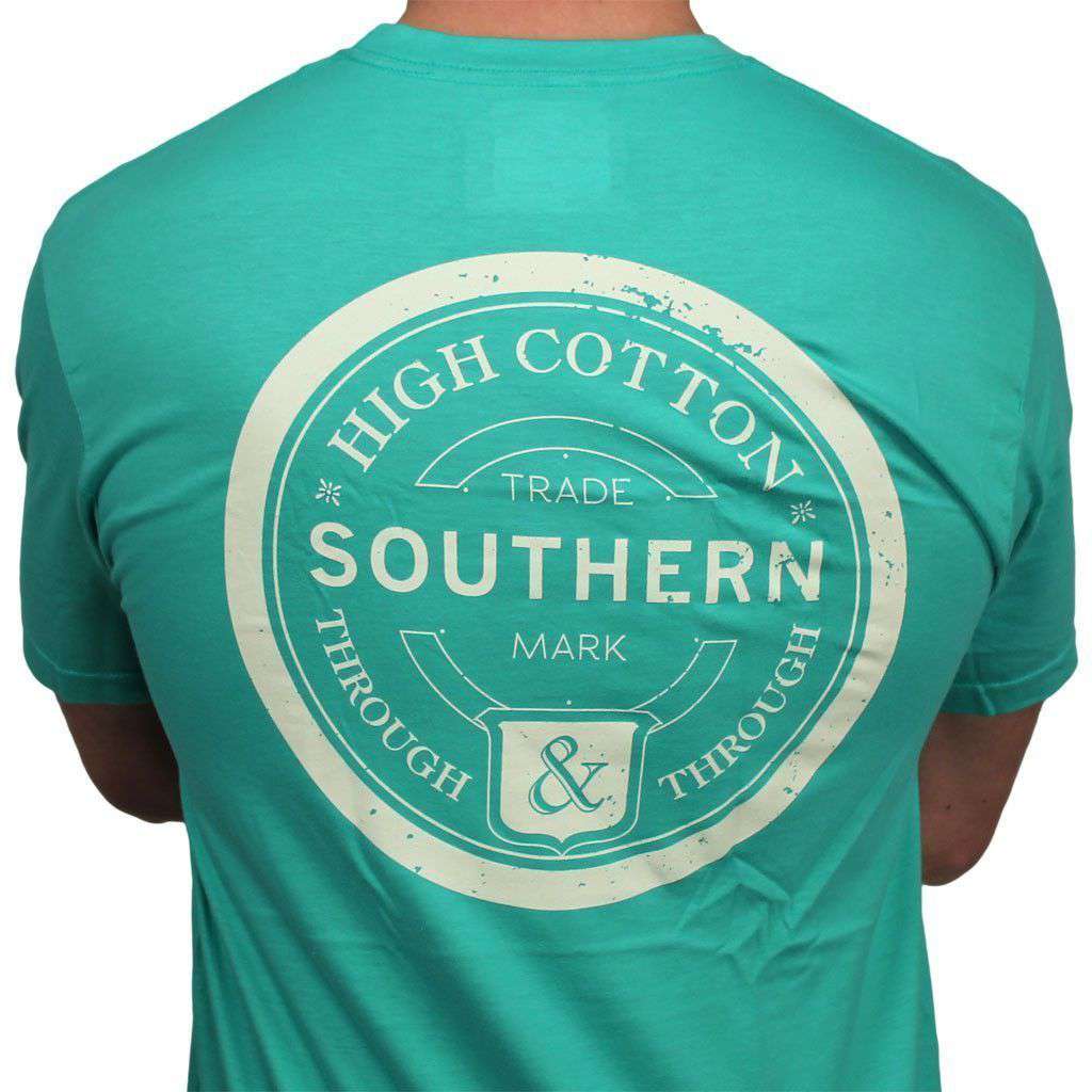 "Southern Through and Through" Pocket Tee in Emerald by High Cotton - Country Club Prep