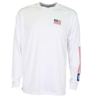 Spangled Long Sleeve Sun Shirt in White by AFTCO - Country Club Prep