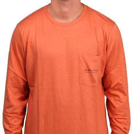 SPC Signature Long Sleeve Flag Decoy Tee in Red Orange by Southern Point Co. - Country Club Prep