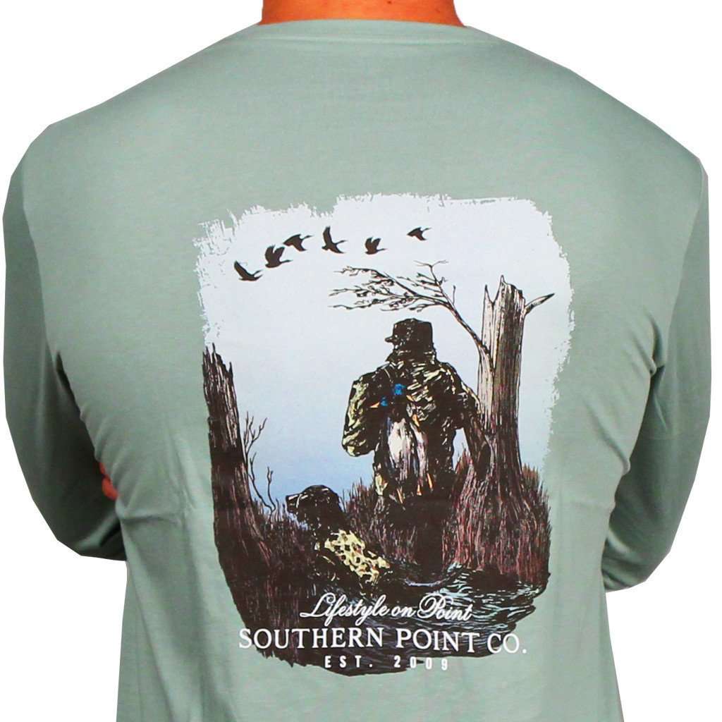 SPC Signature Long Sleeve Hunter Tee in Ice Blue by Southern Point Co. - Country Club Prep