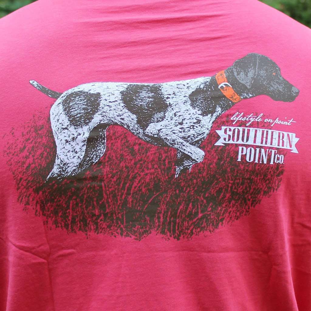 SPC Signature Long Sleeve Tee in Greyton Red with Full-Color Logo by Southern Point Co. - Country Club Prep