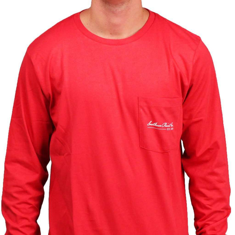 SPC Signature Long Sleeve The Meeting Tee in Red by Southern Point Co. - Country Club Prep