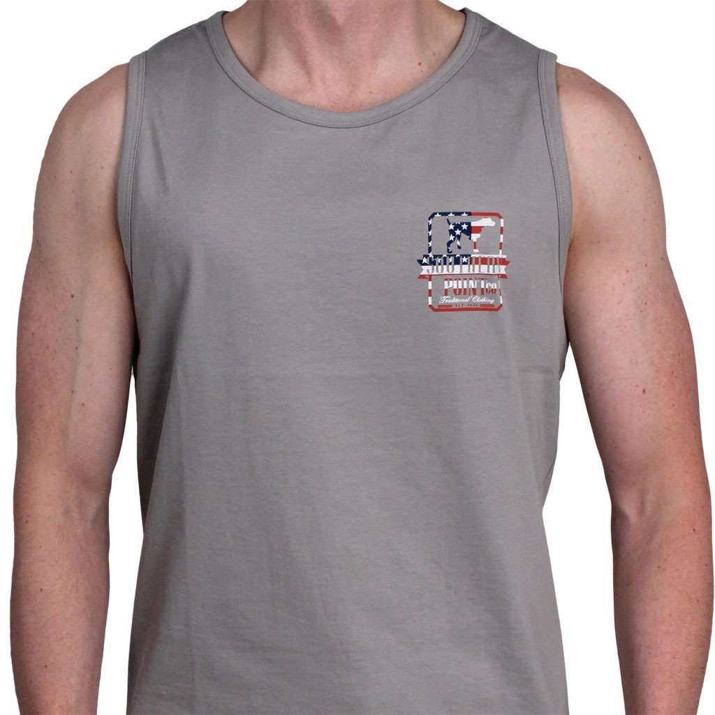 SPC Signature USA Logo Tank in Grey by Southern Point Co. - Country Club Prep