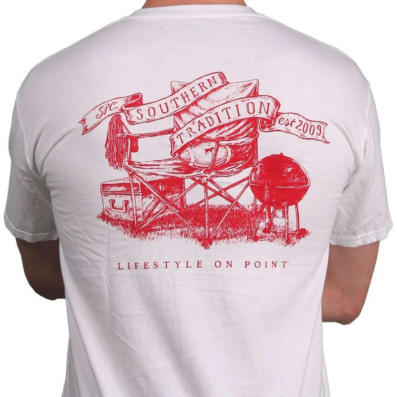 SPC Tradition Tee in Crimson and White by Southern Point Co. - Country Club Prep