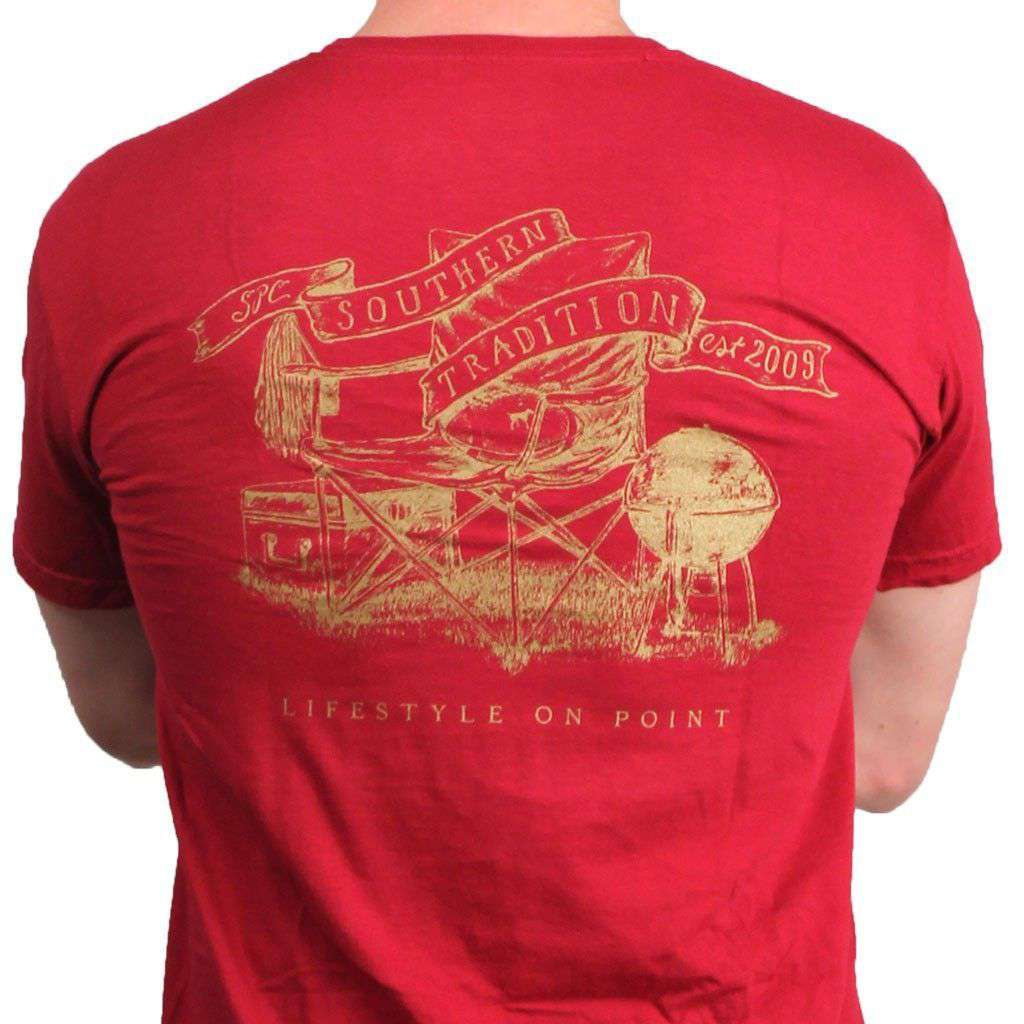 SPC Tradition Tee in Garnet and Gold by Southern Point Co. - Country Club Prep