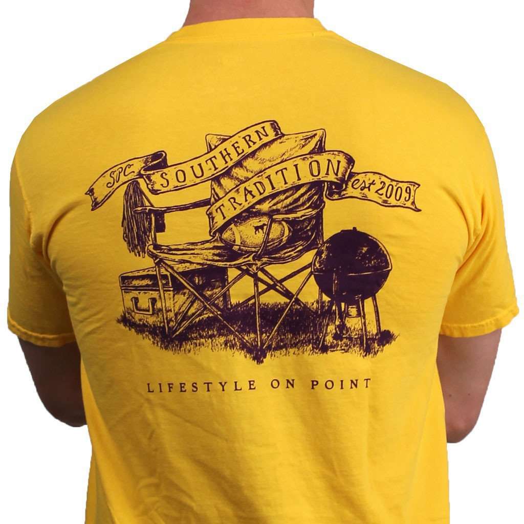 SPC Tradition Tee in Gold and Purple by Southern Point Co. - Country Club Prep