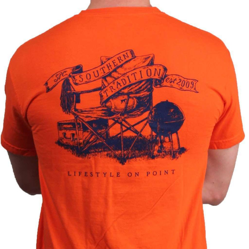 SPC Tradition Tee in Orange and Blue by Southern Point Co. - Country Club Prep