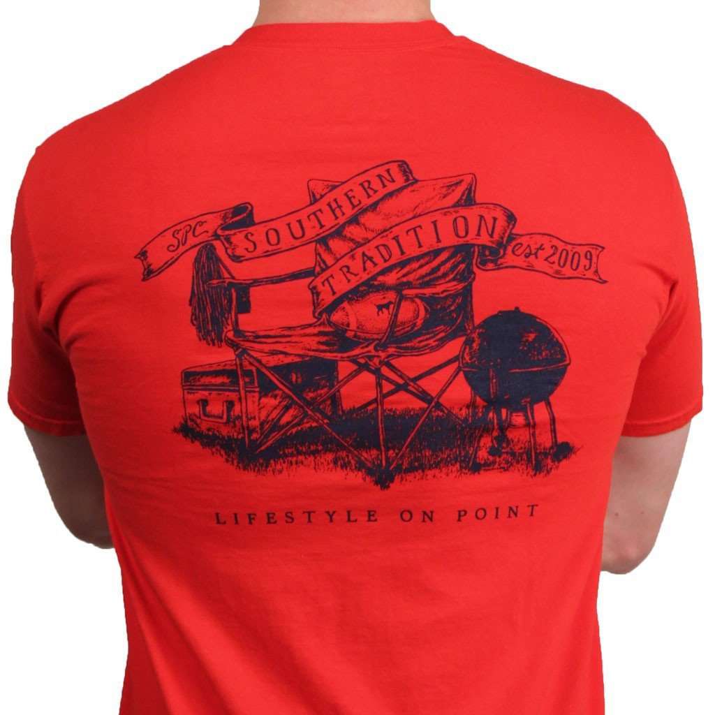 SPC Tradition Tee in Red and Navy by Southern Point Co. - Country Club Prep