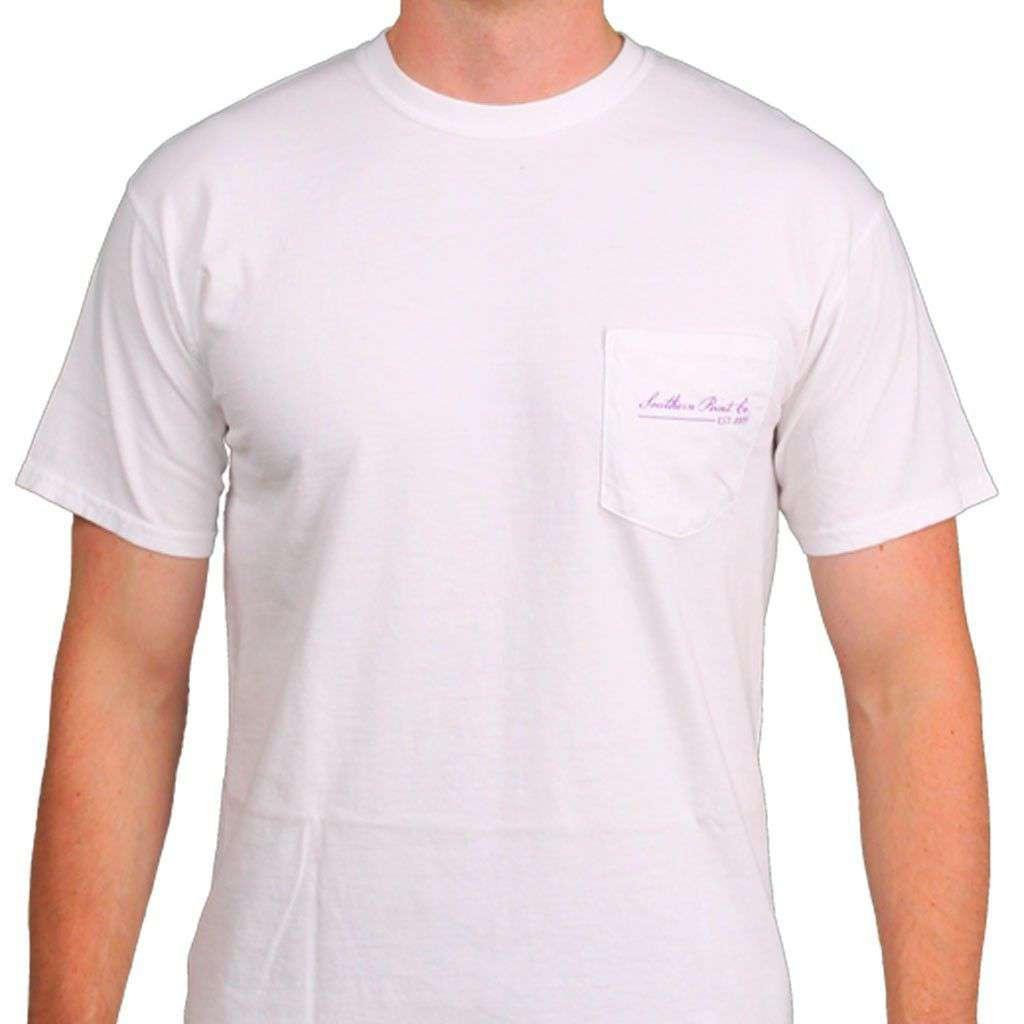 SPC Tradition Tee in White and Purple by Southern Point Co. - Country Club Prep