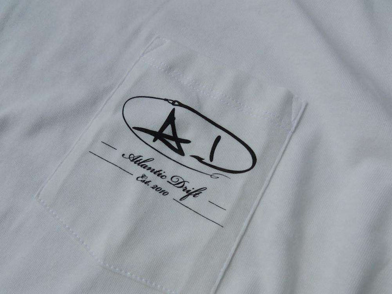 Sportfisher Pocket Tee in White by Atlantic Drift - Country Club Prep