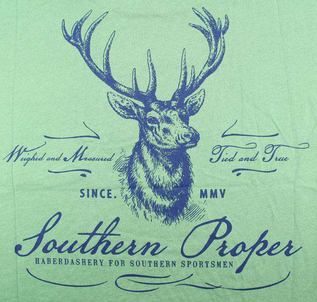 Stag Tee in Green by Southern Proper - Country Club Prep