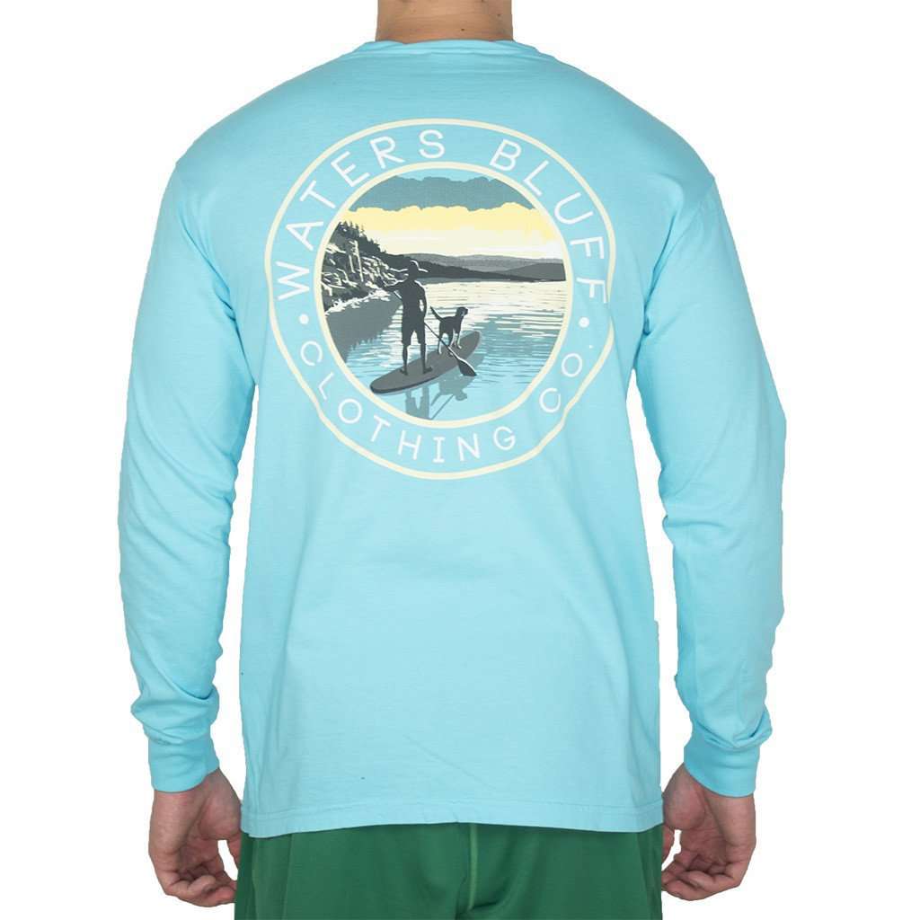 Stand Up Long Sleeve Tee Shirt in Lagoon by Waters Bluff - Country Club Prep