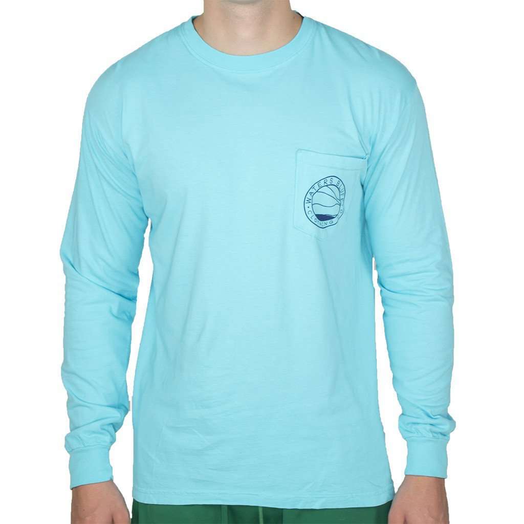 Stand Up Long Sleeve Tee Shirt in Lagoon by Waters Bluff - Country Club Prep