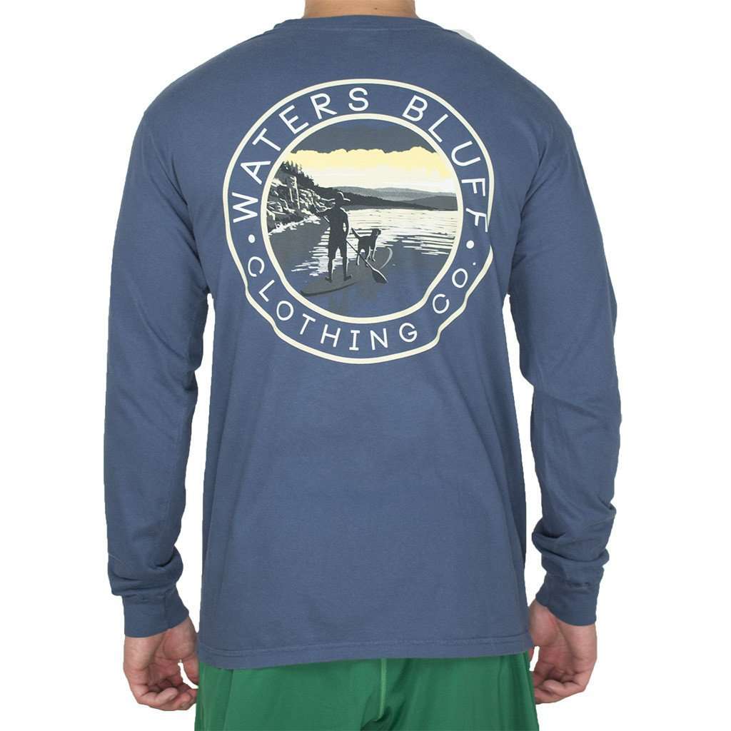 Stand Up Long Sleeve Tee Shirt in Midnight by Waters Bluff - Country Club Prep