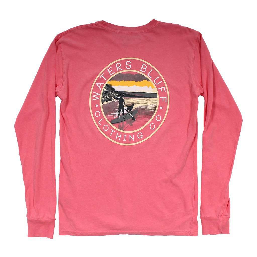 Stand Up Long Sleeve Tee Shirt in Watermelon by Waters Bluff - Country Club Prep