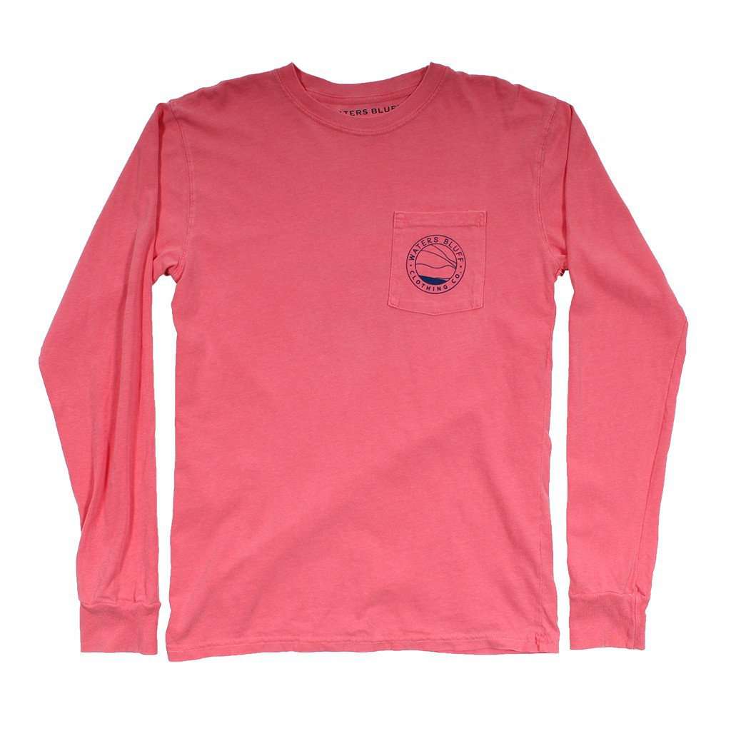 Stand Up Long Sleeve Tee Shirt in Watermelon by Waters Bluff - Country Club Prep