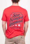 Star Spangled Hammered Short Sleeve Pocket Tee in Red by Rowdy Gentleman - Country Club Prep