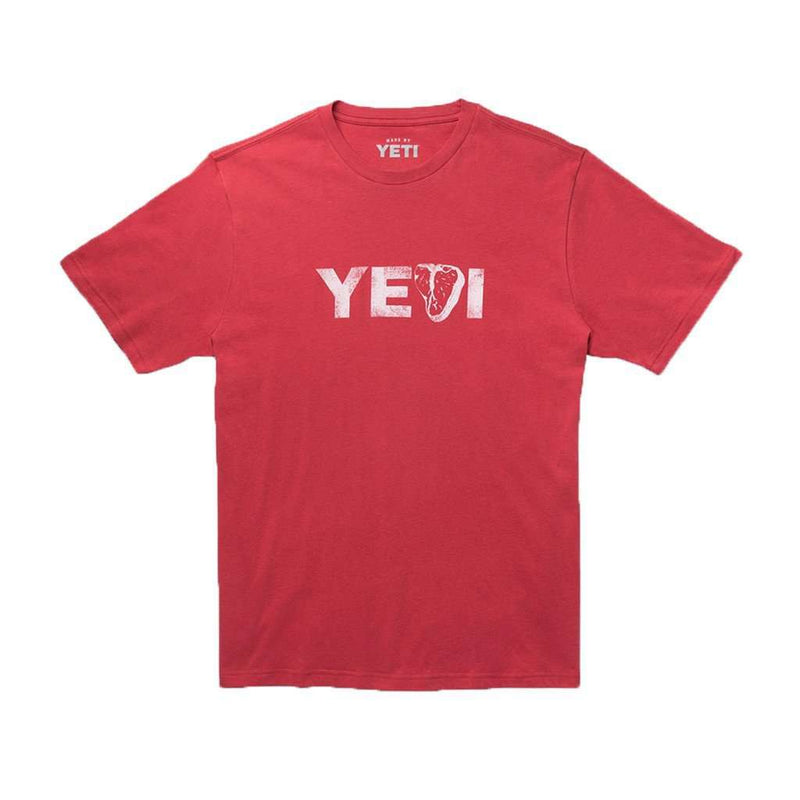 Steak's On T-Shirt in Brick Red by YETI - Country Club Prep