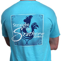 Straight Up Southern Tee in Lagoon Blue by Fripp & Folly - Country Club Prep