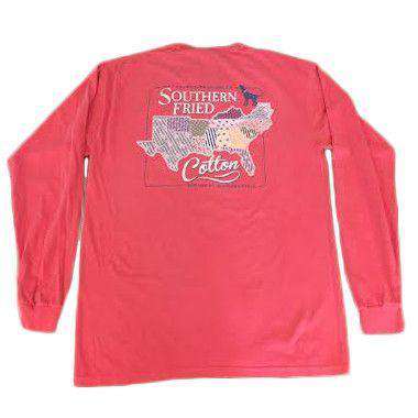 Sucker for the South Long Sleeve Pocket Tee in Watermelon by Southern Fried Cotton - Country Club Prep