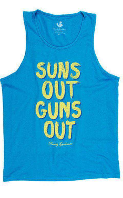 Sun's Out Guns Out Tank Top in Turquoise by Rowdy Gentleman - Country Club Prep