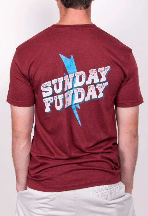 Sunday Funday Short Sleeve Pocket Tee in Maroon by Rowdy Gentleman - Country Club Prep