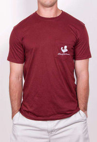 Sunday Funday Short Sleeve Pocket Tee in Maroon by Rowdy Gentleman - Country Club Prep