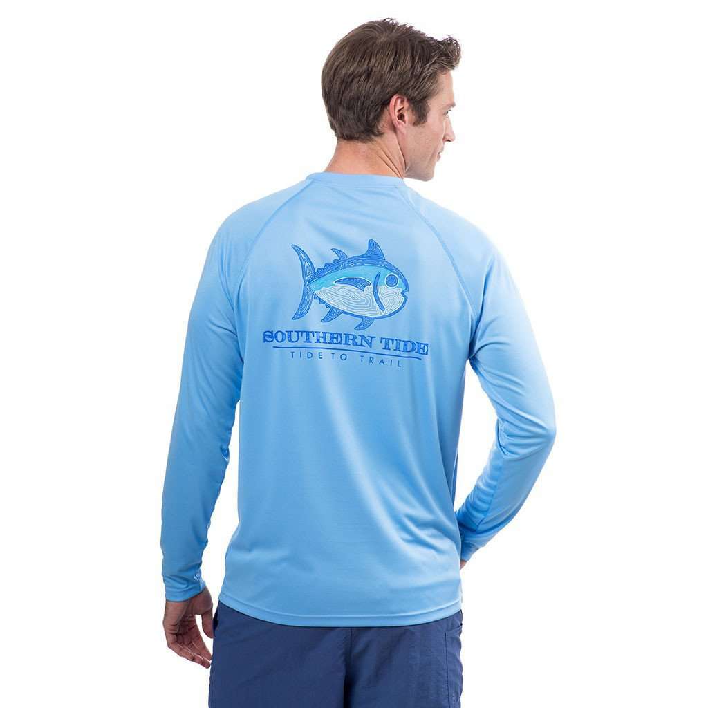 T3 Contour Skipjack Long Sleeve Performance Tee Shirt in Ocean Channel by Southern Tide - Country Club Prep