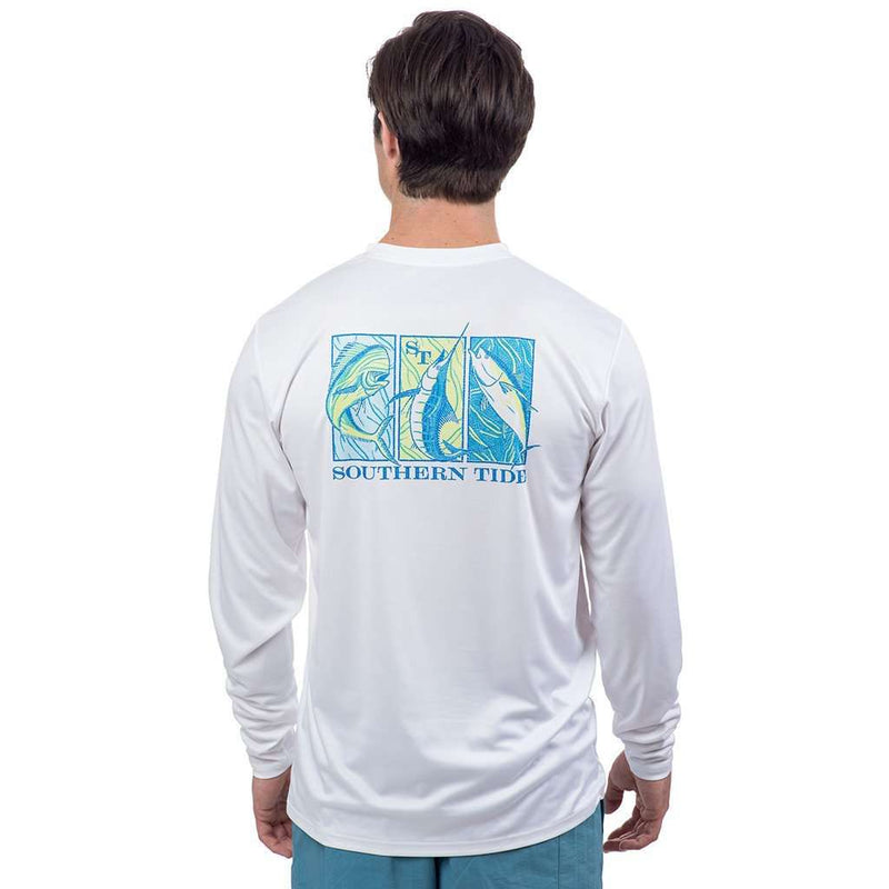 T3 Gamefish Performance Long Sleeve Tee Shirt in White by Southern Tide - Country Club Prep