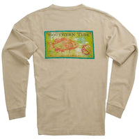 Tackle & Bait Long Sleeve Tee in Cottonwood Tan by Southern Tide - Country Club Prep