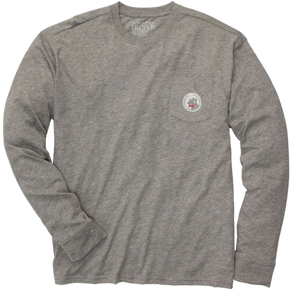 Take the Field Long Sleeve Tee in Grey by Southern Proper - Country Club Prep