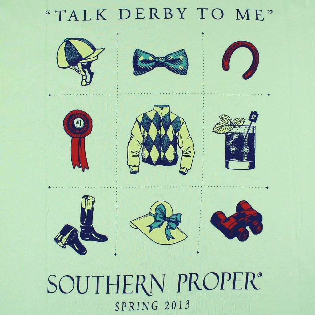 Talk Derby to Me Tee in Green by Southern Proper - Country Club Prep