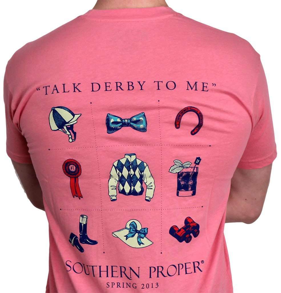 Talk Derby to Me Tee in Pink by Southern Proper - Country Club Prep