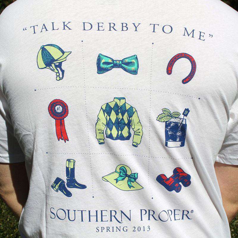 Talk Derby to Me Tee in White by Southern Proper - Country Club Prep
