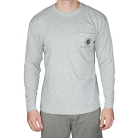 Tartan Lab Long Sleeve Tee Shirt in Light Grey by Southern Proper - Country Club Prep