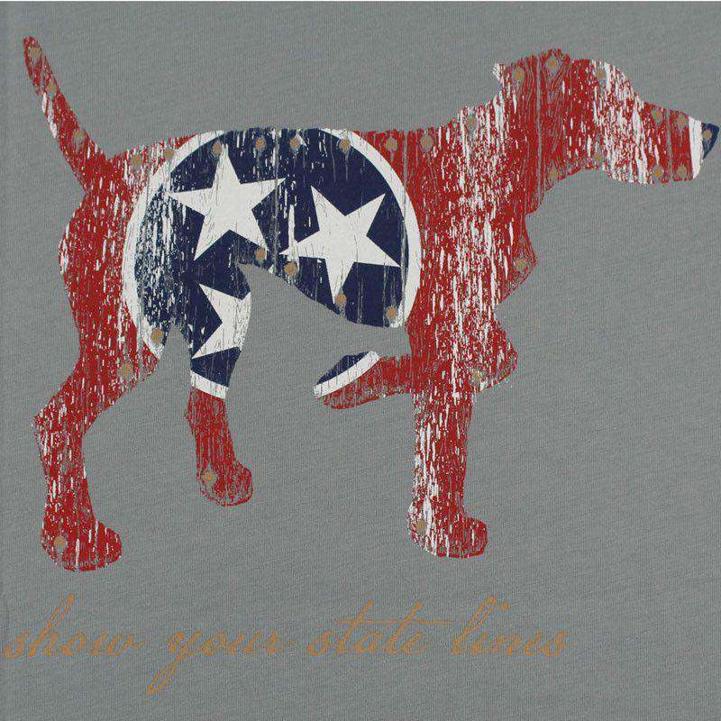 Tennessee SPC State Line Tee in Ocean Grey/Green by Southern Point Co. - Country Club Prep