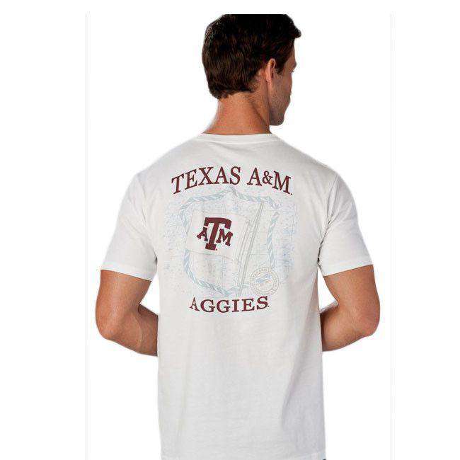 Texas A&M University Flag Tee Shirt in White by Southern Tide - Country Club Prep