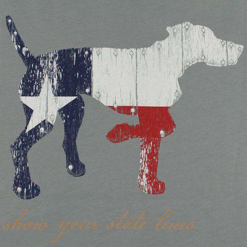 Texas SPC State Line Tee in Ocean Grey/Green by Southern Point Co. - Country Club Prep
