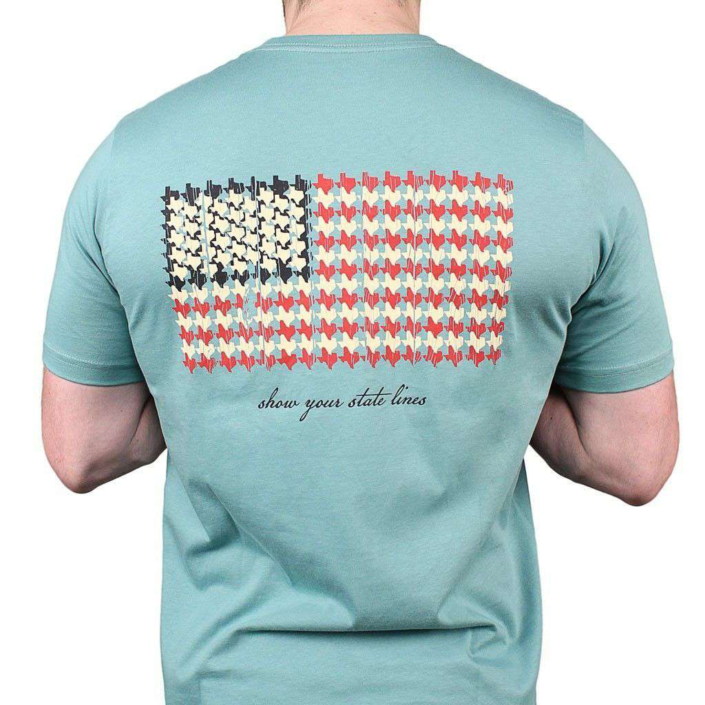 Texas SPC State Lines Tee in Ocean Green by Southern Point Co. - Country Club Prep