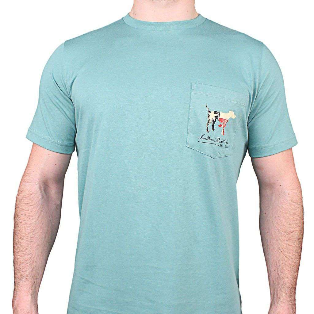 Texas SPC State Lines Tee in Ocean Green by Southern Point Co. - Country Club Prep