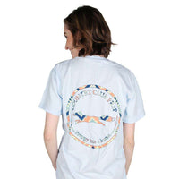 The Aztec Pattern Original Logo Tee Shirt in Chambray Blue by Country Club Prep - Country Club Prep