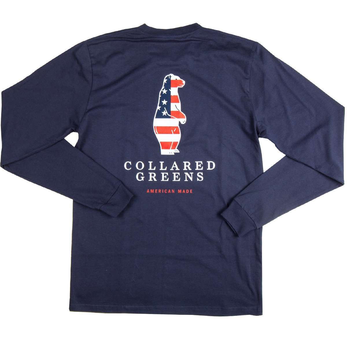 The Boss Long Sleeve Tee Shirt in Navy by Collared Greens - Country Club Prep