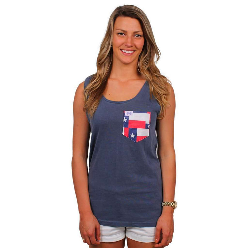 The Clark Unisex Tank Top in Country Night Blue by the Frat Collection - Country Club Prep