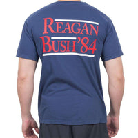 The Election Year Reagan Bush 84 Pocket Tee in Navy by Full Time American - Country Club Prep
