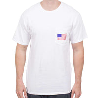 The Election Year Reagan Bush 84 Pocket Tee in White by Full Time American - Country Club Prep