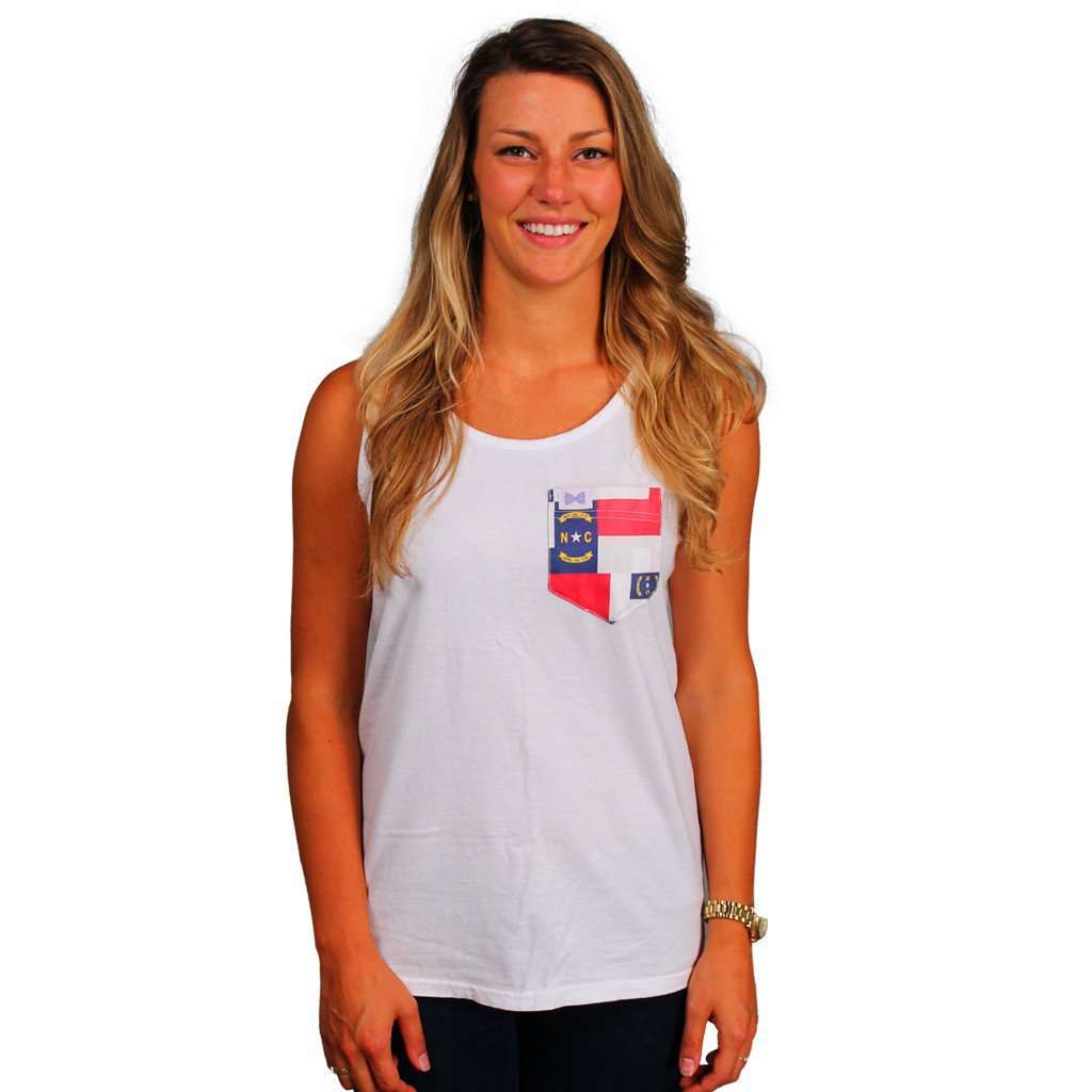 The Ellis Unisex Tank Top in High Cotton White by the Frat Collection - Country Club Prep
